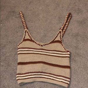 Cropped crocheted American Eagle tank